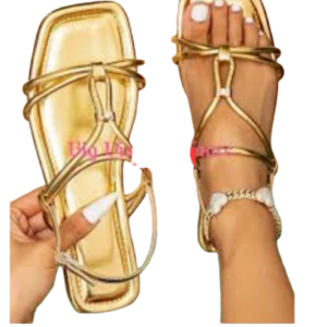 Stylish Gold Ladies Sandals