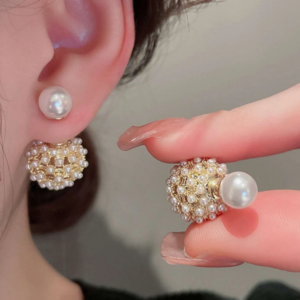 Faux Pearl Decor Earrings Jackets