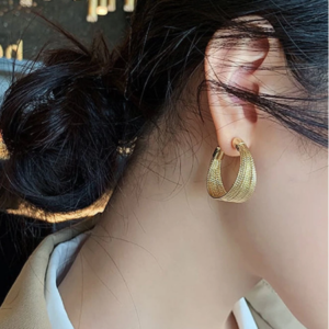 Luxury Metal C-shaped Earrings