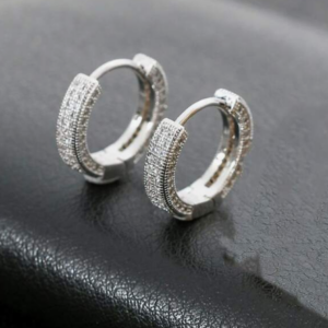 Encrusted Diamond Hip-hop Earrings For Men