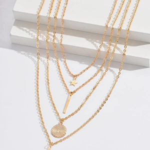 Disc & Star Charm Layered Necklace