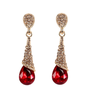 Teardrop-shaped Synthetic Crystal Earrings