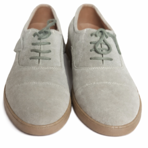 LuxeStride Suede Classic Lace-Up – Sage Grey Edition