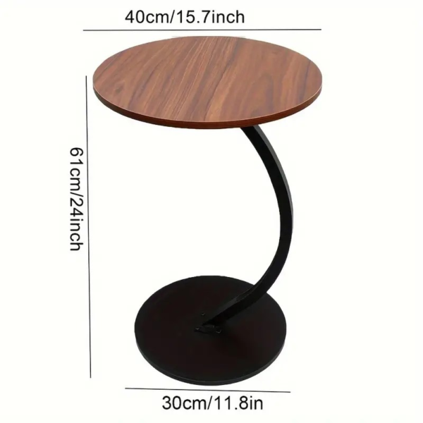 Latter-Day C-Shaped Couch Side Coffee Table - Image 2