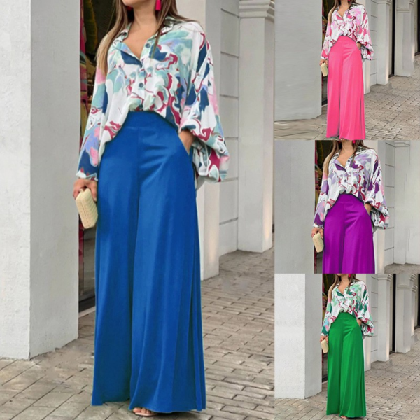 Elegant Wide-Leg Pants Suit