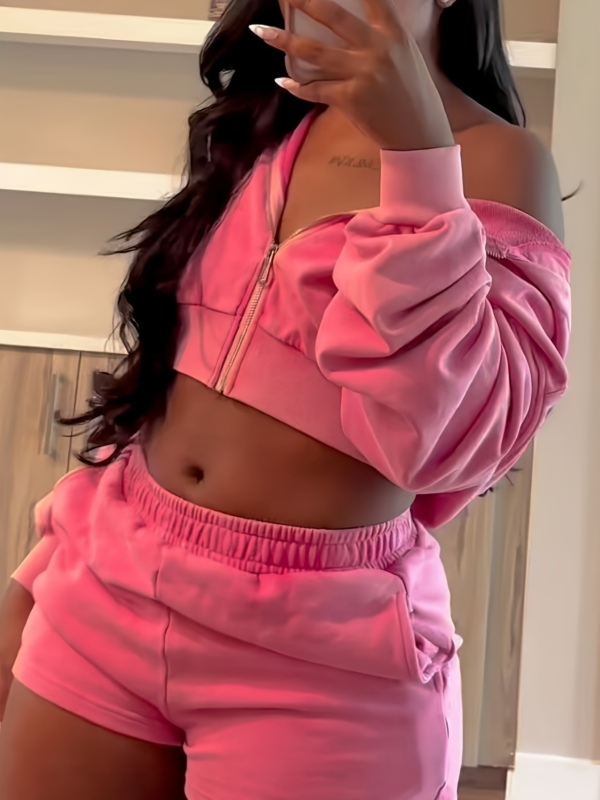 Stylish Hooded Long Sleeves Short