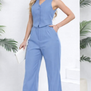 Ladies Sleeveless Pant Suit