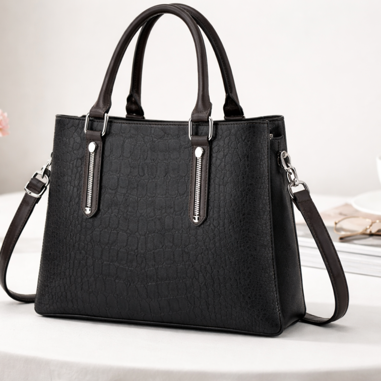 Luxe Croc Executive Tote Bag