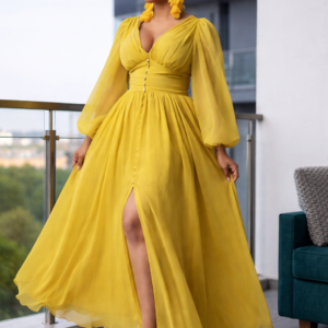 Golden Glow Elegance Maxi Dress