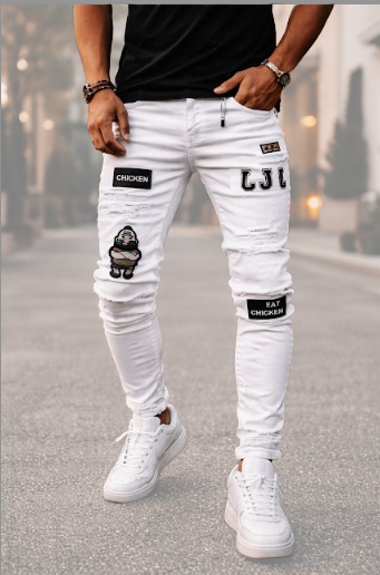 Men's Slim Fit Ripped Jeans