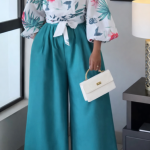 Elegant Bloom Off-Shoulder Wide-Leg Jumpsuit