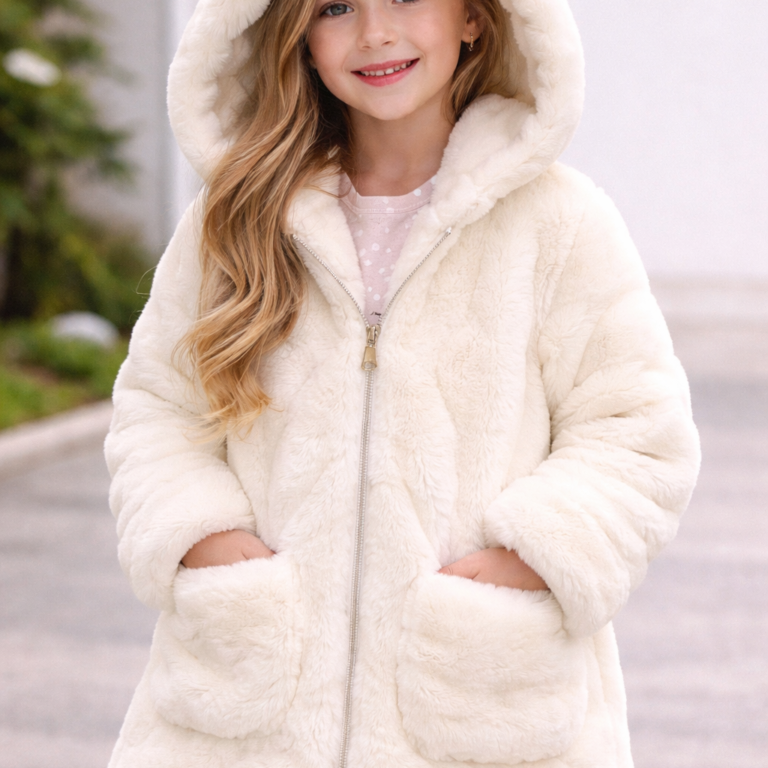 Snuggle Bear Kids Plush Hoodie Jacket – Ultra Soft Cosy Winter Wear
