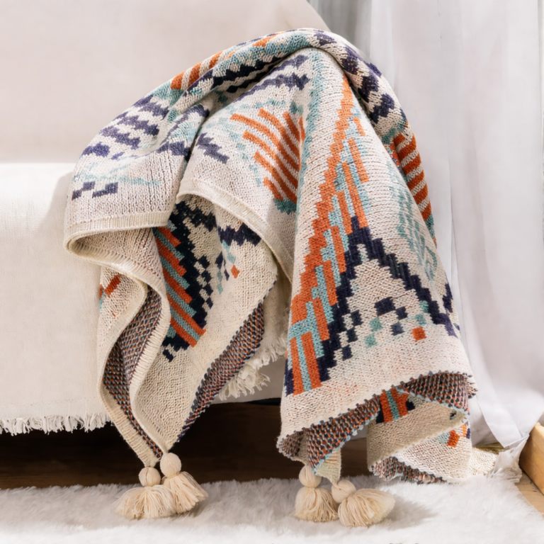 Boho Haven Woven Throw Blanket – Tribal Luxe Edition